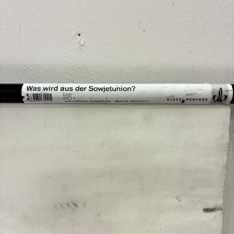 Vintage Schulkarte – Was wird aus der Sowjetunion? – Politik Geografie Lehrtafel Klett Perthes Rollbild Gebraucht