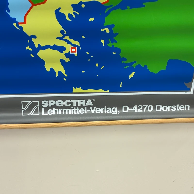 Vintage Schulkarte – Europa – Geografie Lehrtafel Spectra Rollbild Gebraucht