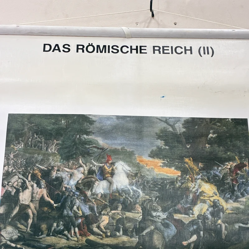 Vintage Schulkarte – Das römische Reich Teil 1 & 2 – Geschichte Lehrtafel Spectra Rollbild Gebraucht