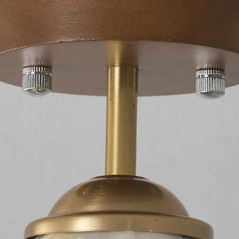 Mosaic Colorful Glass Shell Ceiling Light Semi-Flush Mount