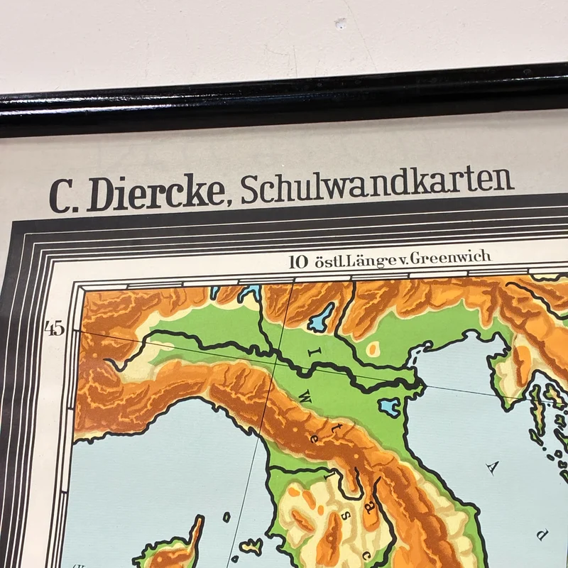 Vintage Schulkarte – biblische Erdkunde – Erdkunde Geografie Religion Lehrtafel Westermann Rollbild Gebraucht