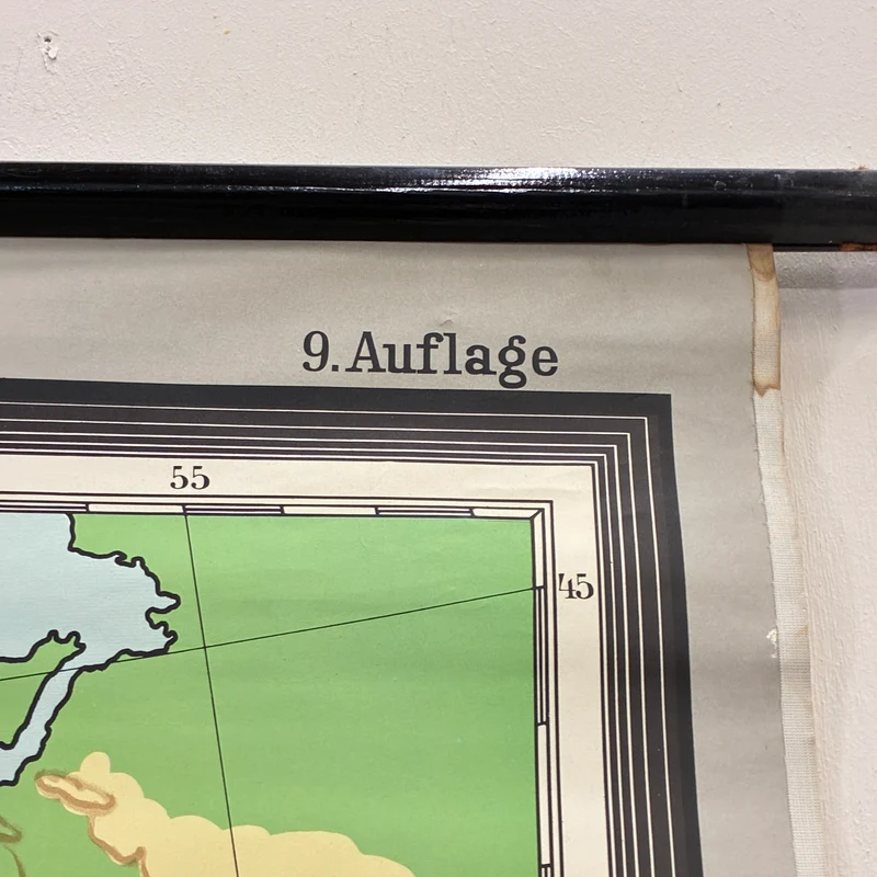 Vintage Schulkarte – biblische Erdkunde – Erdkunde Geografie Religion Lehrtafel Westermann Rollbild Gebraucht