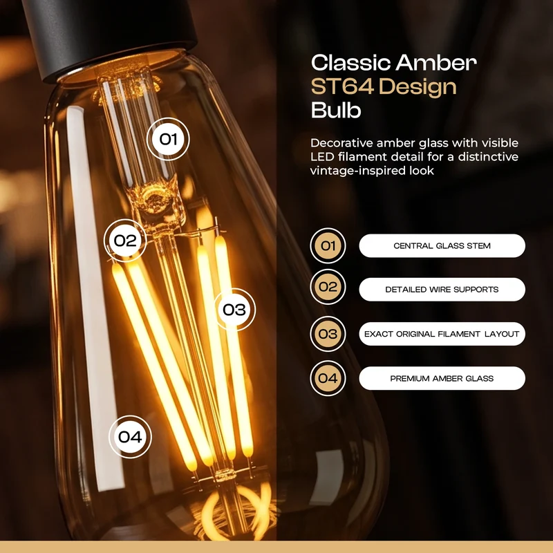 E27 LED Lampe Vintage Edison ST64 4W dimmbar ~1024