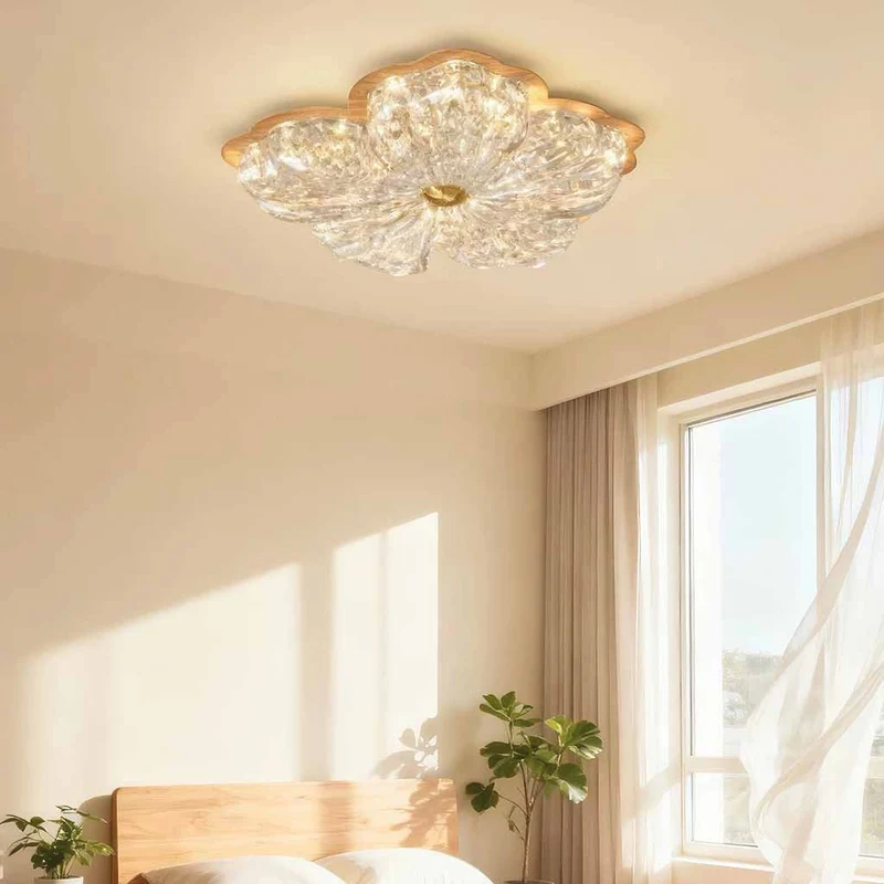 Flower Gold Foil Ceiling Light Luxury Flush Mount LED