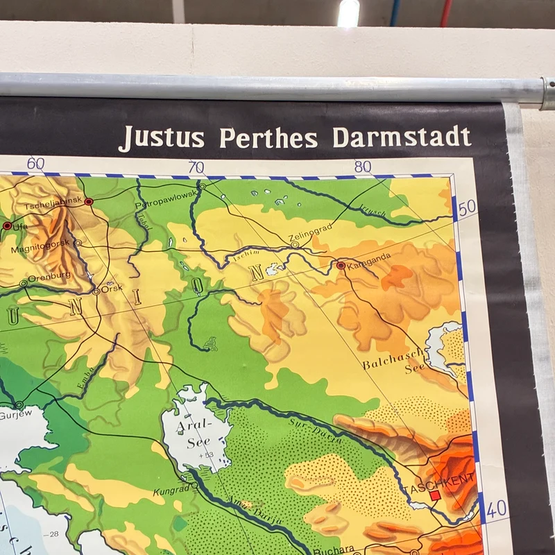 Vintage Schulkarte – Afrika – Geografie Erdkunde Lehrtafel Haack Painke Rollbild Gebraucht