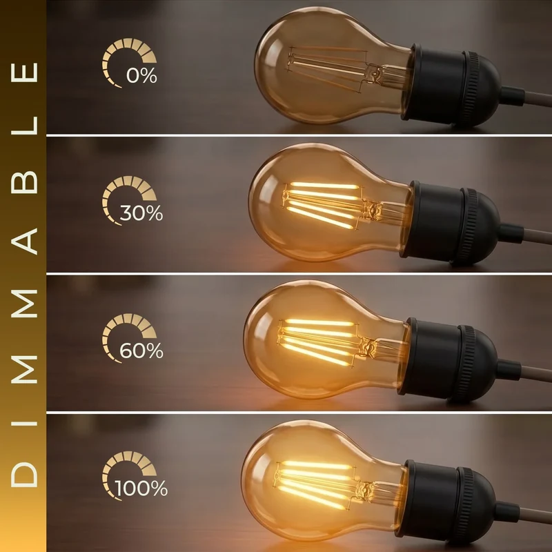 LED Dimmbar A60 E27 4W Edison Vintage Glühbirne 2700K ~3129
