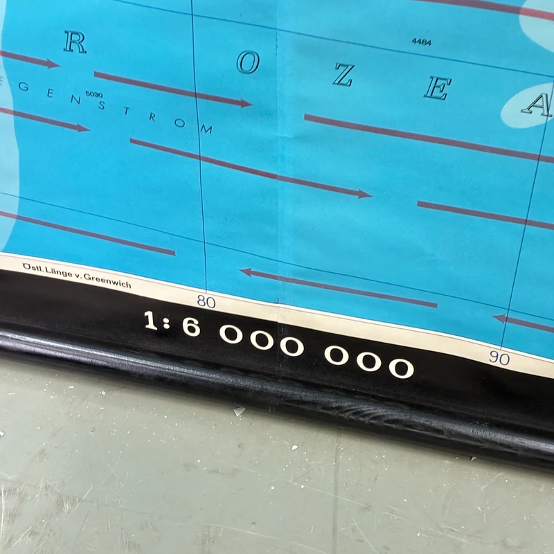 Vintage Schulkarte – Asien physisch – Erdkunde Geografie Lehrtafel Haack Painke Rollbild Gebraucht