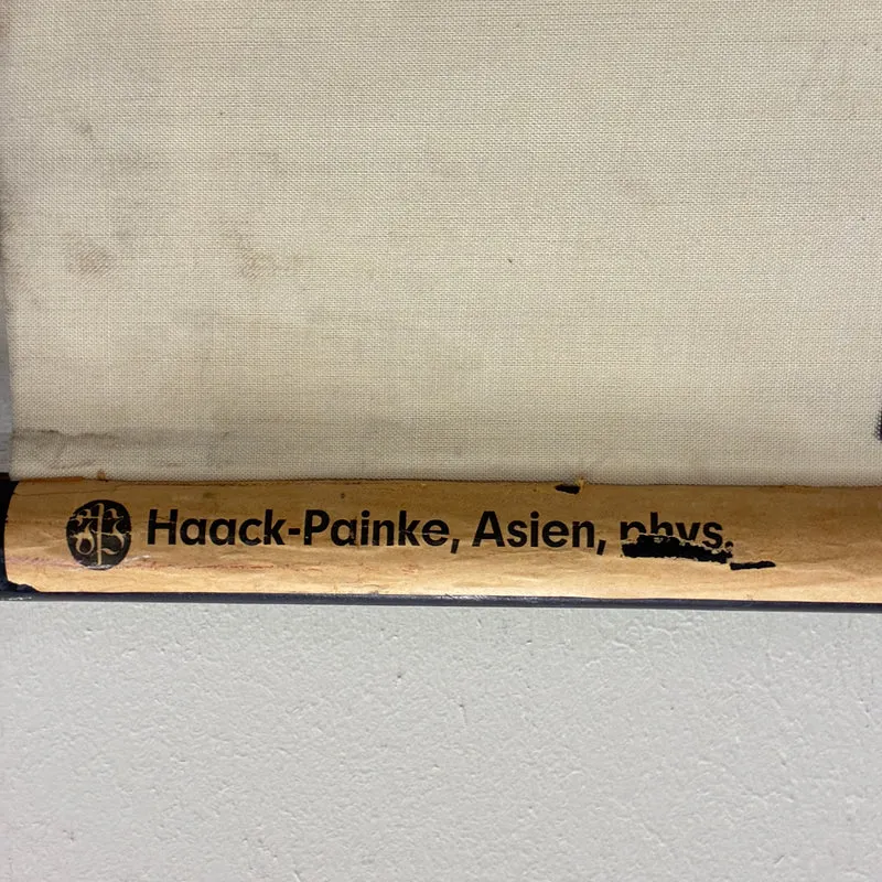 Vintage Schulkarte – Asien physisch – Erdkunde Geografie Lehrtafel Haack Painke Rollbild Gebraucht