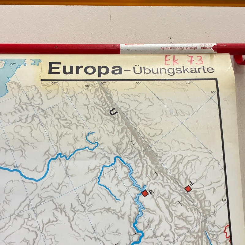 Vintage Schulkarte – Europa physisch – Westermann Geografie Lehrtafel Rollbild Gebraucht