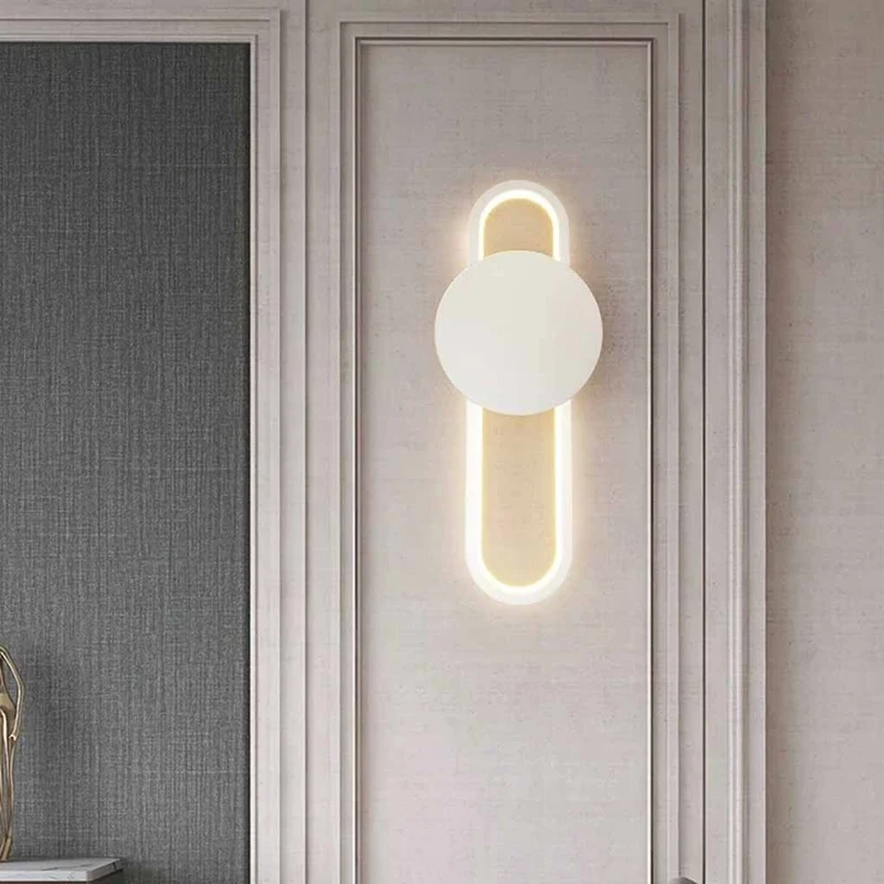 Oval Wall Lamp Aluminum LED, Black / White
