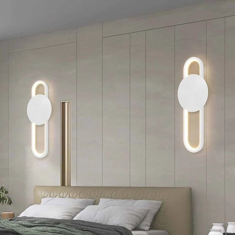 Oval Wall Lamp Aluminum LED, Black / White