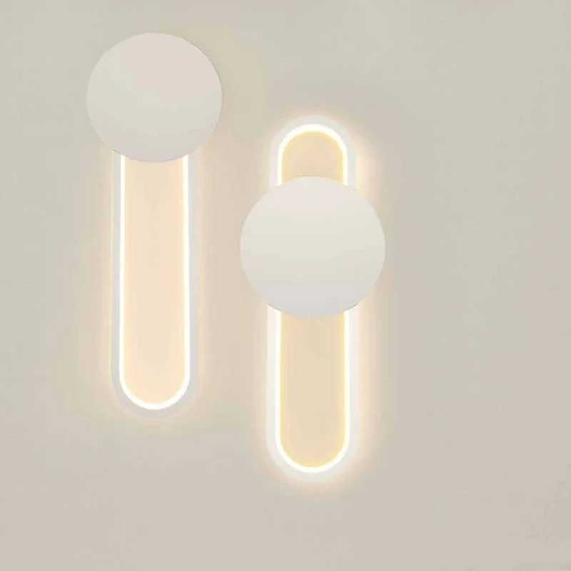 Oval Wall Lamp Aluminum LED, Black / White
