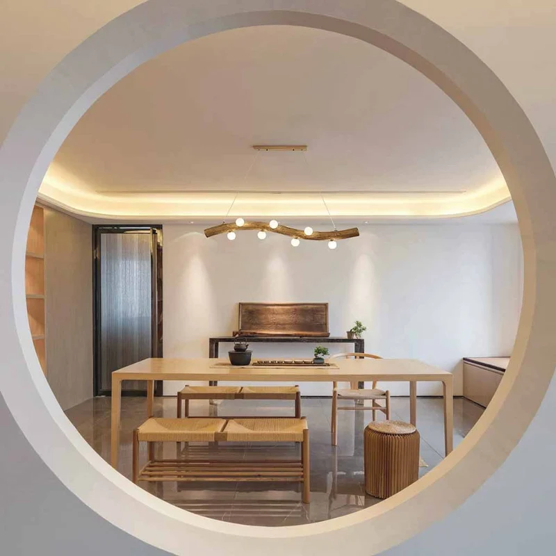 Branch Pendant Light Glass Globe Wavy Line