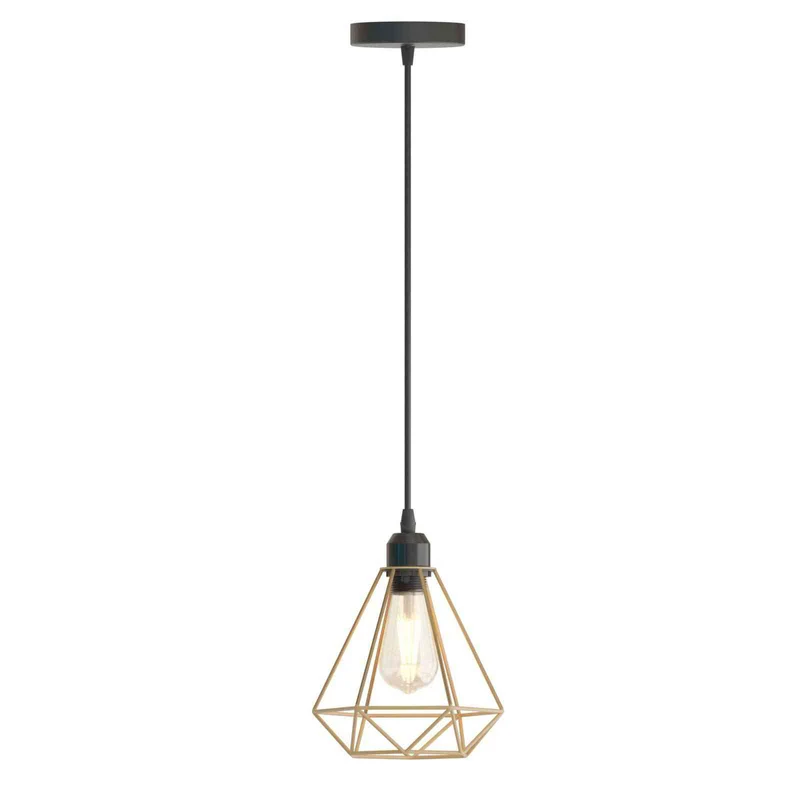 Retro Origami Hängelampe – Vintage Geometrische Pendelleuchte | E27 ~4153