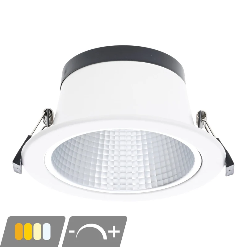 LED-Einbauleuchte | ESPA | Ø 120 mm | 6 W/8 W/10 W/12 W (Schalter) | Weiß | Farbtemperaturschalter | Dimmbar