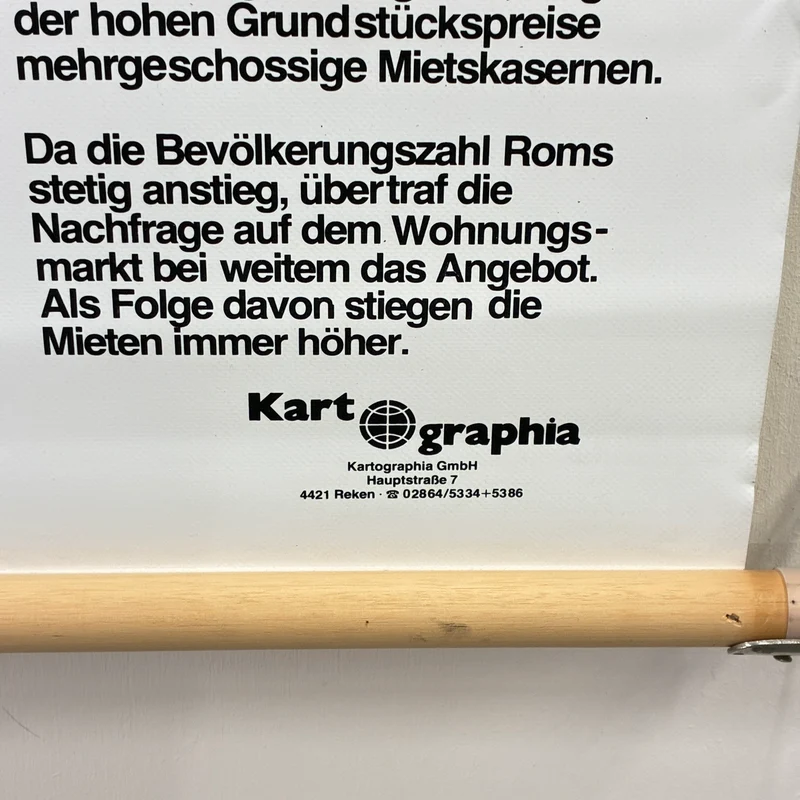Vintage Schulkarte – Rom der Staat – Geschichte Lehrtafel Rollbild Gebraucht