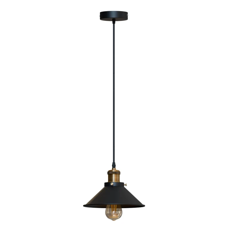 Moderne Hängeleuchte Schwarz Vintage E27 verstellbar ~4116