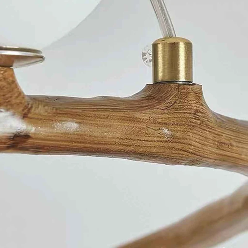 Tree Branch Spiral Chandelier Multi-Globe for High Ceiling