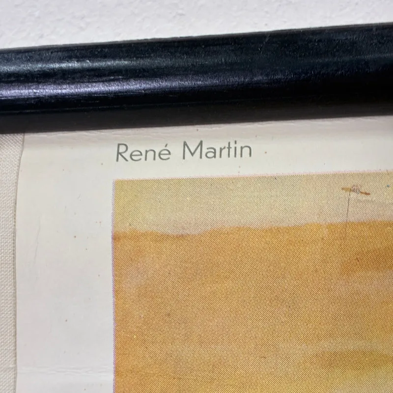 Vintage Schulkarte – Pyramiden – Geschichte Geografie Lehrtafel Rollbild Gebraucht