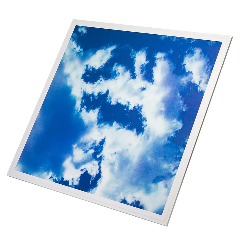 Wolkenhimmel Set 4 Paneele, 1 Kompletter Himmel | 4x 60x60 cm | 120x120 cm | 6000K Tageslicht | Wolken mit Sonne