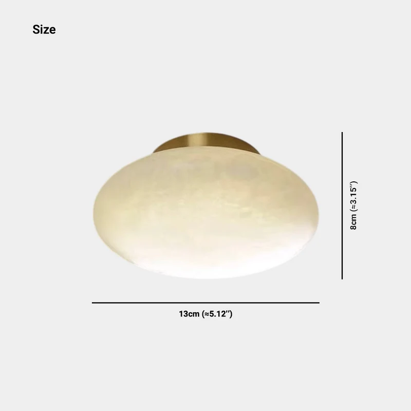 Oval Ceiling Light Alabaster Marble Flush Mount