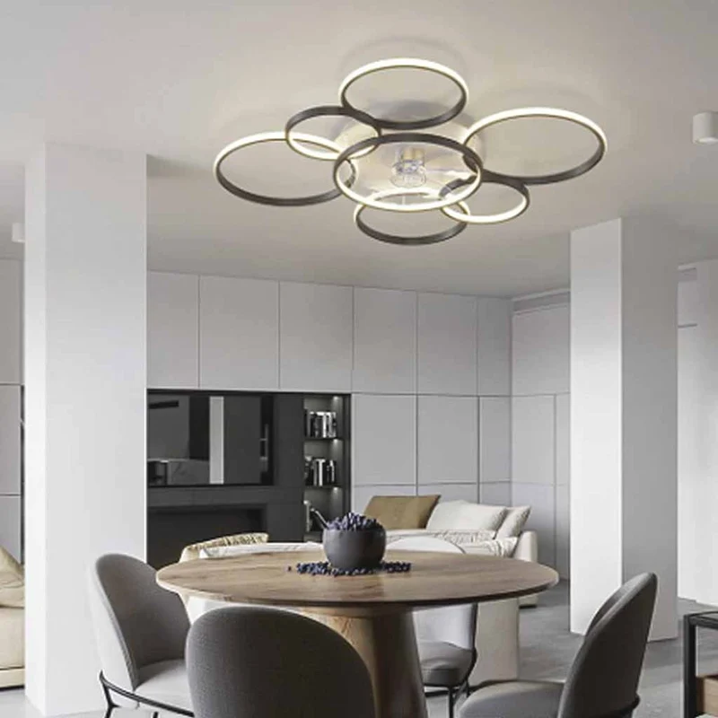 Multiple Ring Ceiling Fan Light Quiet Acrylic Blade
