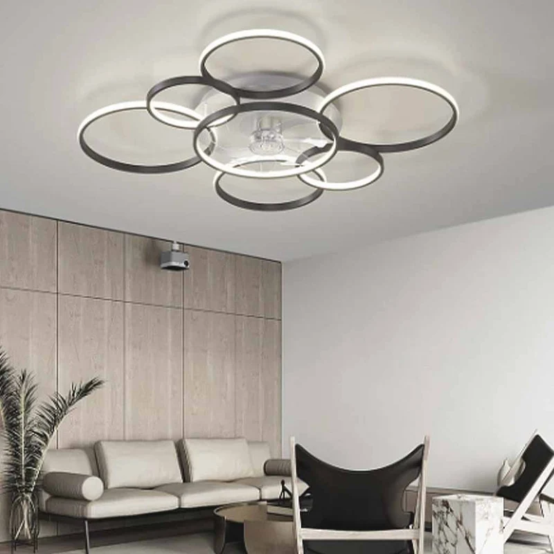Multiple Ring Ceiling Fan Light Quiet Acrylic Blade