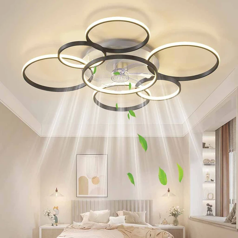 Multiple Ring Ceiling Fan Light Quiet Acrylic Blade