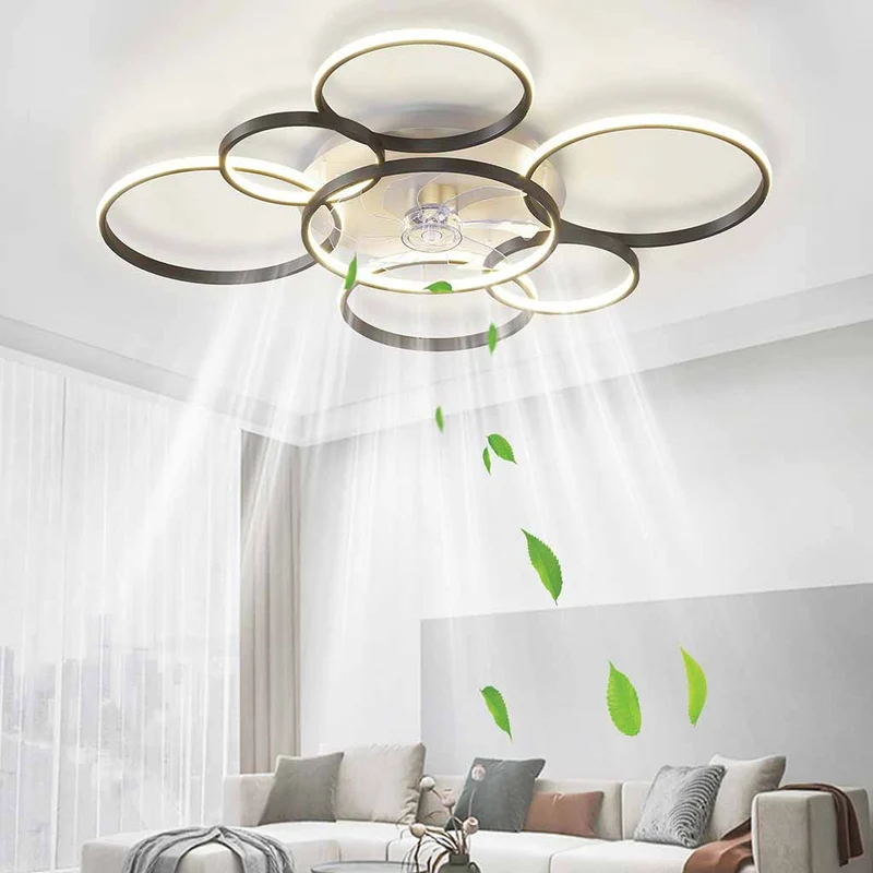 Multiple Ring Ceiling Fan Light Quiet Acrylic Blade