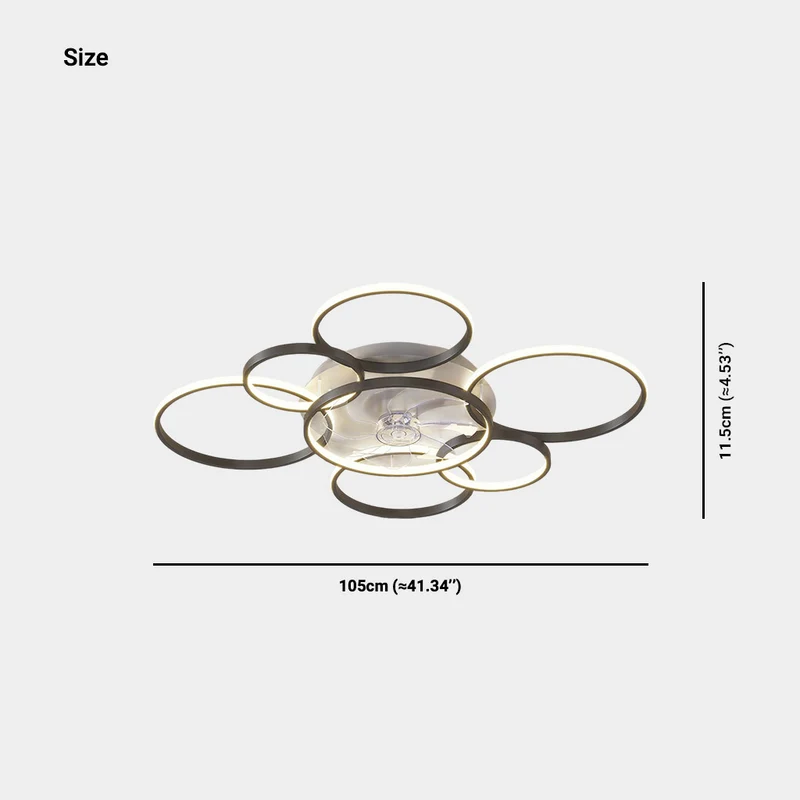 Multiple Ring Ceiling Fan Light Quiet Acrylic Blade