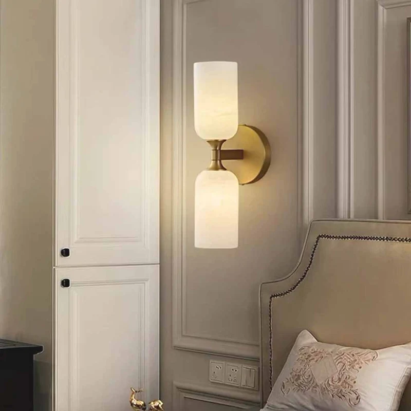 2-Light Wall Lamp Alabaster Up and Down