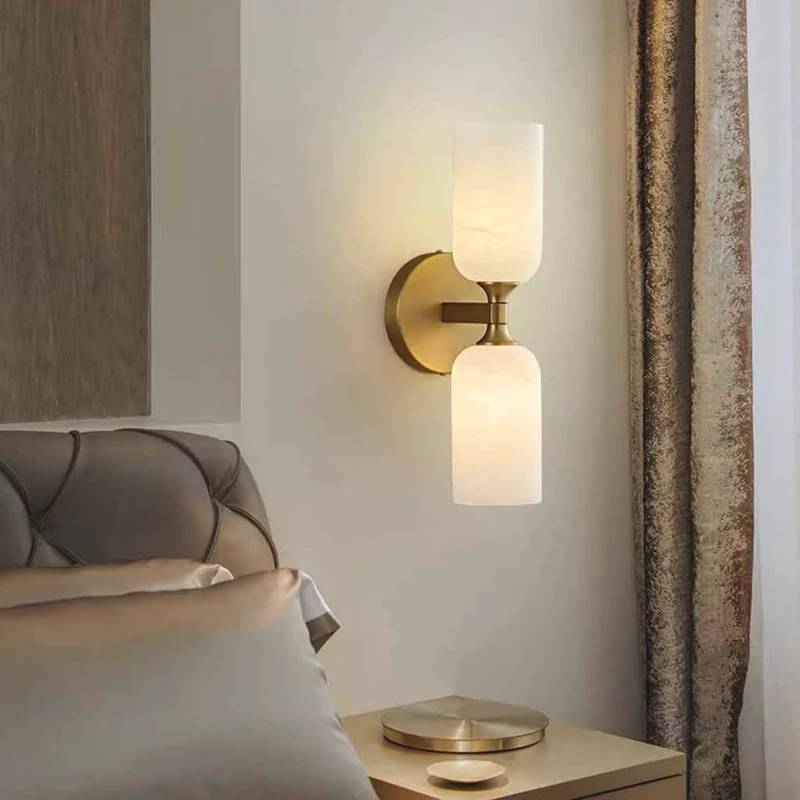 2-Light Wall Lamp Alabaster Up and Down