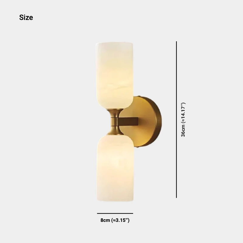 2-Light Wall Lamp Alabaster Up and Down