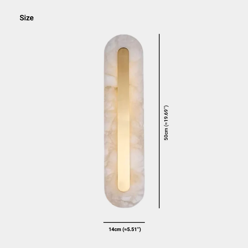 Oval Wall Light Minimalist Marble Brass LED