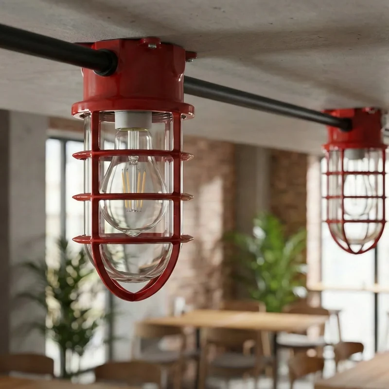 Maritim Schott Unterputz Deckenleuchte Drahtkäfig | E27 Bunker Lampe ~4084