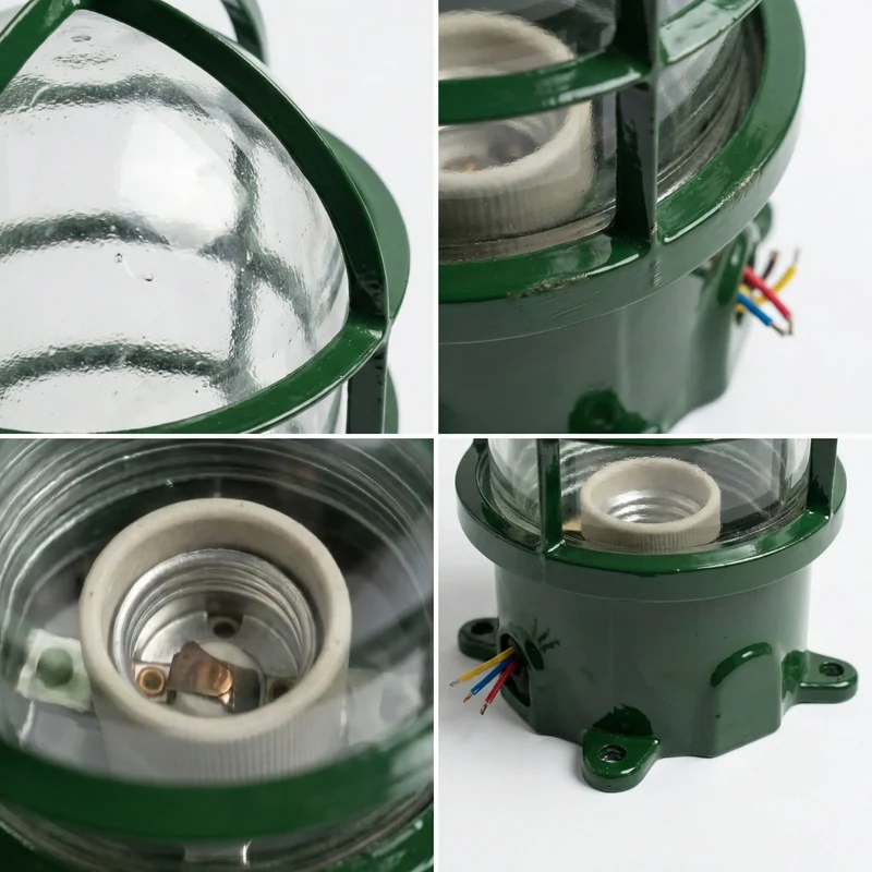 Maritim Schott Unterputz Deckenleuchte Drahtkäfig | E27 Bunker Lampe ~4084