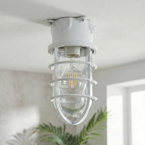 Maritim Schott Unterputz Deckenleuchte Drahtkäfig | E27 Bunker Lampe ~4084