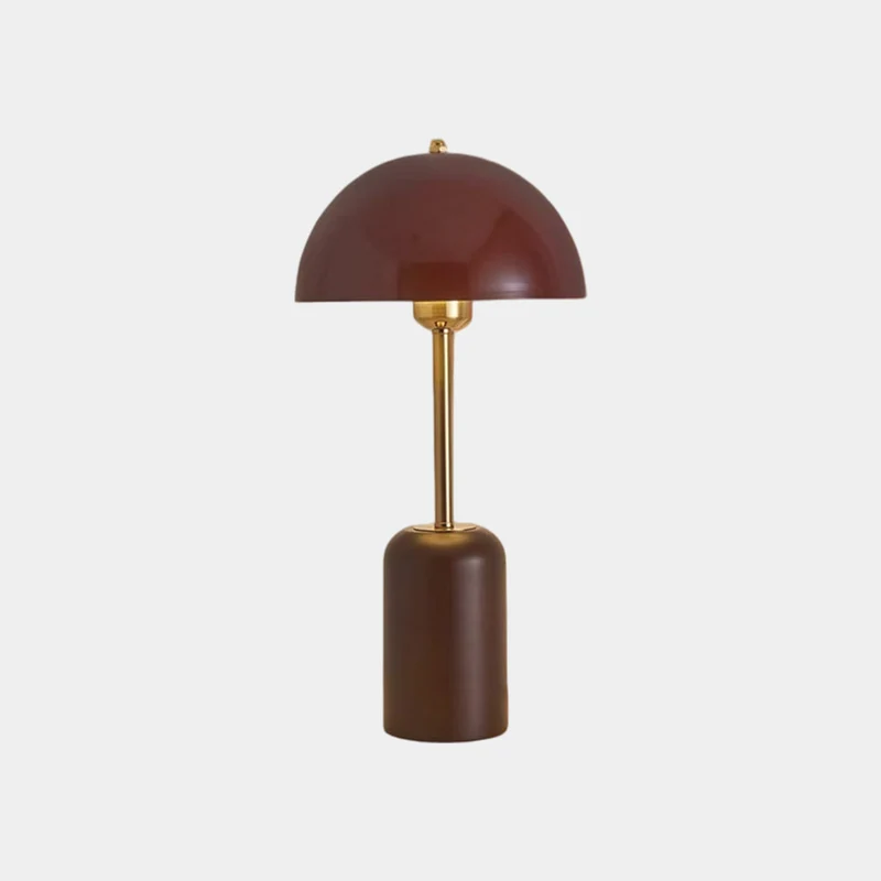 Dome Shade Table Lamp Retro Wood Base