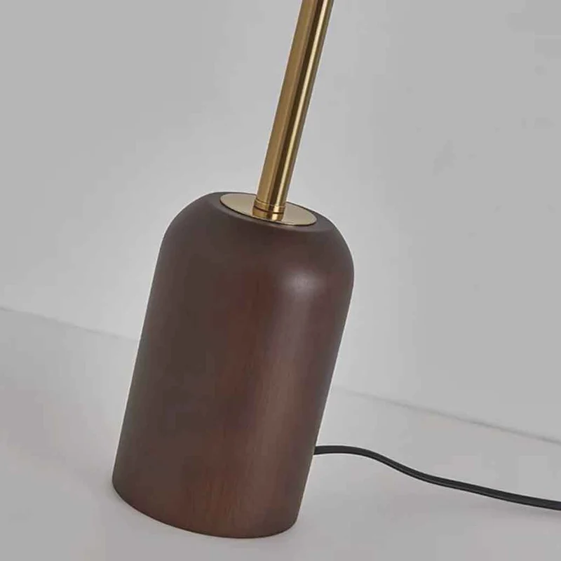 Dome Shade Table Lamp Retro Wood Base