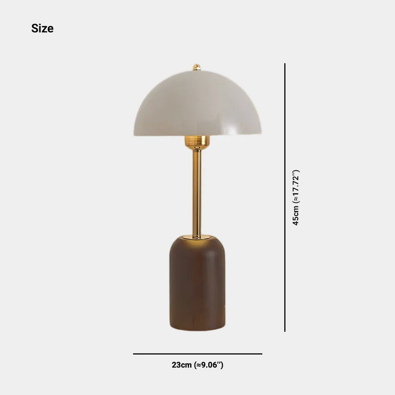 Dome Shade Table Lamp Retro Wood Base