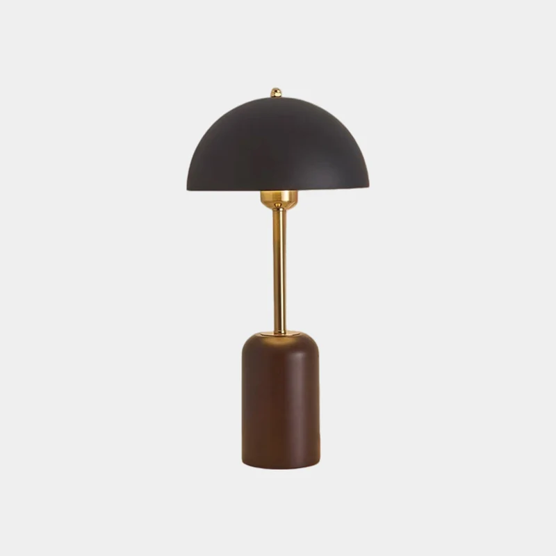 Dome Shade Table Lamp Retro Wood Base