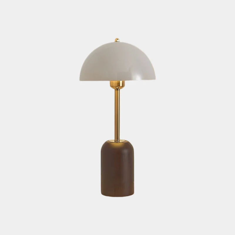 Dome Shade Table Lamp Retro Wood Base