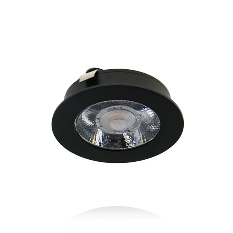 4x Baston LED Einbaustrahler Küche Ø55mm | dimmbare Küchenbeleuchtung | Unterbauleuchte Küche & Schrankbeleuchtung | 2700K | inkl. Fernbedienung | 3W | Schwarz