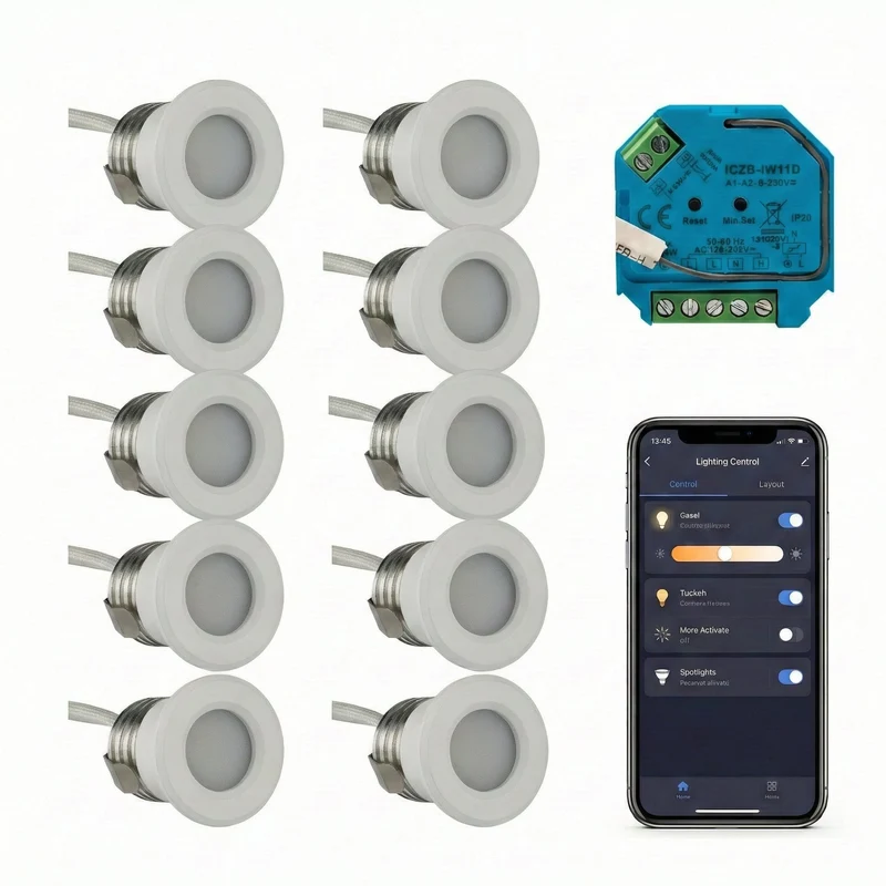 10er-Set | Intelligente Einbaustrahler für die Veranda, weiß | 1,5 Watt | Komplettset | Zigbee | Hue-kompatibel