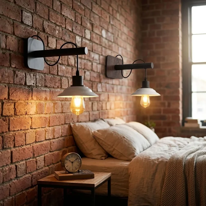 Moderne Wandleuchte Schwarz Weiß | E27 Industrial Flur Wandlampe als Set~4118