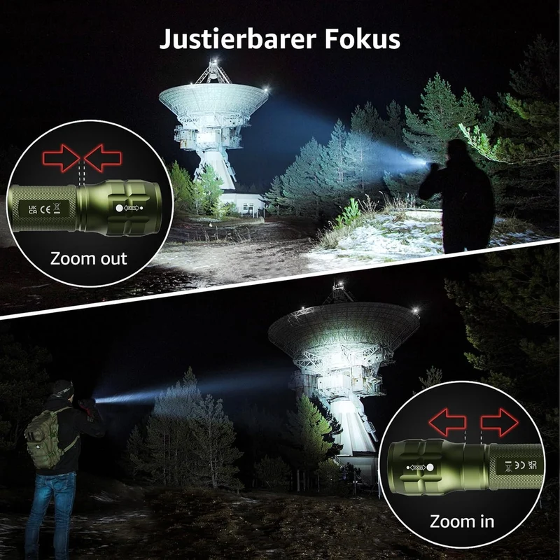 Lighting EVER LED Taschenlampe Klein, Extrem Hell & Zoombar Mini Taschenlampen Batteriebetrieben f¨¹r Kinder, Wasserdichte Handlampe f¨¹r Camping, Outdoor, Notf?lle (Gr¨¹n)