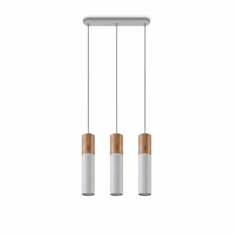 3-flammige Hängeleuchte industriell & Holz – Nivara