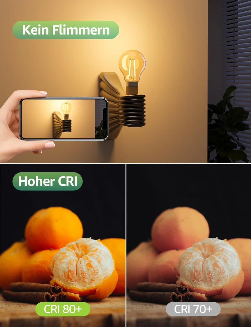 Lepro Energieklasse A E14 LED warmweiss Lampe 2.2W 470 Lumen P45 2700K Warmweiß LED Glühbirne,entspricht 40W Glühlampe,300° Abstrahlwinkel Nicht Dimmbar Energiesparlampe, 4er-Pack