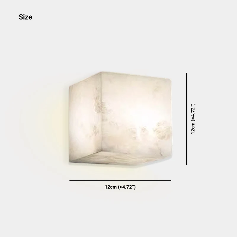 Alabaster Wall Sconce Lighting Minimalist Cube LED