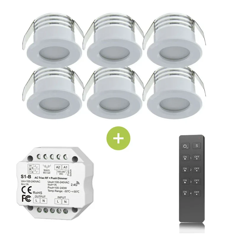Bündel | LED-Veranda-Einbaustrahler | Ø31mm | 1,5W | Dimmbar – Weiß | 6 Stück | LedLoket